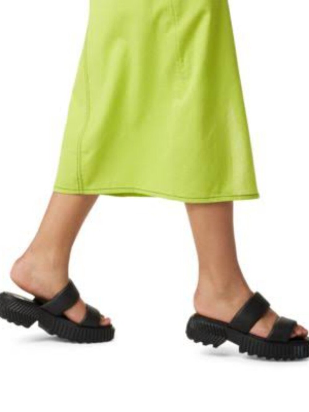 SOREL ONA Streetworks Mid Sandals NIB Platform Leather Slides Women’s 8 Black - Picture 2 of 11